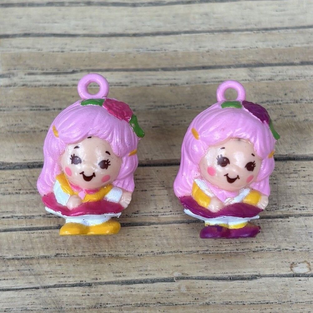 Vintage Charmkins Hunny & Sunny Bunch Charm 80s Toy 1984 Doll Figure Pink Hair